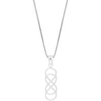 Vertical Double Infinity Pendant Necklace in Sterling Silver