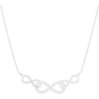 CZ Embellished Triple Infinity Pendant Necklace in Sterling Silver