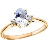 Gold Boutique Enjoy 92% Discount on Aquamarine and Diamond Oval Ring in 9ct Gold