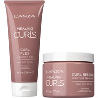 L'Anza Healing Curls Flex Memory Gel 200ml & Healing Curls Restore Moisture Treatment 177ml Duo