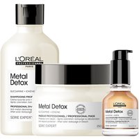 L'Oréal Professionnel Serie Expert Metal Detox Shampoo 300ml, Metal Detox Mask 250ml & Metal Detox Anti-Deposit Protector Concentrated Oil 50ml Pack
