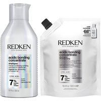 Redken Acidic Bonding Concentrate Shampoo 300ml & Refill Pouch 500ml Duo