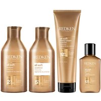 Redken All Soft Shampoo 300ml, Conditioner 300ml, Heavy Cream 250ml &