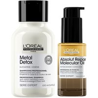 L'Oréal Professionnel Repair On the Go: Metal Detox Shampoo 100ml, Absolut Repair Molecular Hair Oil 30ml Pack