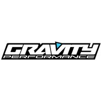 Gravity Performance Outline Logo Decal - 12" White On Black + Blue Triangle