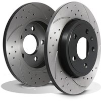 Rear Grooved Drilled 288mm Brake Discs - Audi A4 B7 3.0 TDI 3.2 Fsi 1.8T TFSI