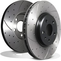 Front Drilled Grooved 320mm Brake Discs - Audi A4 A5 S5 1.8 2.0 2.7 3.0 3.2