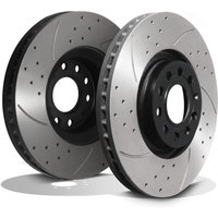 Front Drilled Grooved 320mm Brake Discs - Audi A4 B7 1.8T 2.0 2.5 TDI 04+
