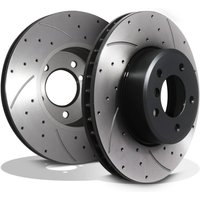 Front Drilled Grooved 324mm Rotordiscs Brake Discs - BMW 7 Series E38 740I V8