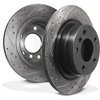 Rear Grooved Drilled 296mm Brake Discs - BMW 1 Series E81 E87 118I 120I 04-12