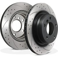 Rear Drilled Grooved 300mm Brake Discs - BMW E82 E88 125I 120I 120D 118D 07+