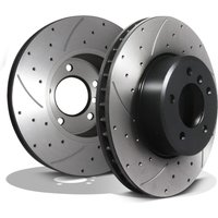 Front Drilled Grooved 324mm Brake Discs - BMW 6 Series E63 E64 630I Coupe 04+