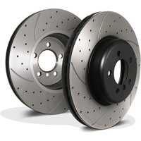Front Drilled Grooved 370mm Brake Discs - BMW F32 F33 4 Series 435I Xdrive 13-16
