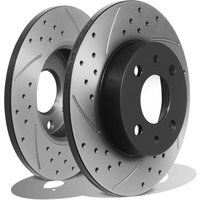 Rear Drilled Grooved Brake Discs 240mm - Lancia Delta Dedra 1.6 1.8 1.9TD 89-12