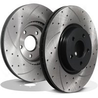 Front Drilled Grooved 320mm Brake Discs - Ford Kuga 2 1.5 1.6 2.0 Ecoboost 13+