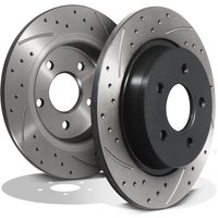 Rear Grooved Drilled 280mm Brake Discs - Volvo C30 1.6 1.8 2.0 D3 D4 2.4 T5