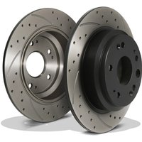 Rear Drilled Grooved Brake Discs 282mm - Honda Accord Tourer 2.2D I-CDTI 02-08