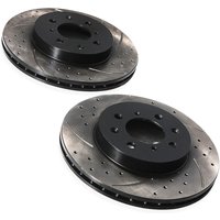 Front Drilled Grooved 262mm Brake Discs - Honda Civic EG EH 1.6 I 16V Vtec