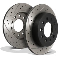 Rear Drilled Grooved Brake Discs 258mm - Hyundai Coupe MK2 GK 01-09