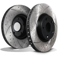 Front Drilled Grooved 300mm Brake Discs - Volvo S60 V60 V70 Xc70 T4 D4 T5 08+