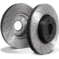 Front Drilled Grooved 363mm Brake Discs - Land Rover Discovery 5 L462 2017+