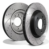 Rear Drilled Grooved Vented 325mm Brake Discs - Land Rover Discovery 5 L462
