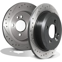 Rear Drilled Grooved 259mm Brake Discs - Mini Roadster Cooper S 1.6 1.6T 01+