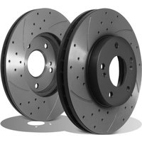 Front Drilled Grooved 280mm Brake Discs - Nissan 200Sx S14 S14A 2.0 300Zx Z32