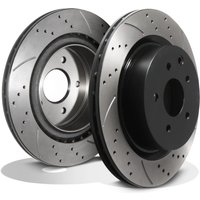 Rear Drilled Grooved 322mm Brake Disc - Nissan 350Z Z33 De 2003-2006