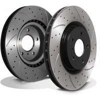 Front Drilled Grooved 323mm Brake Discs - Nissan 350Z Z33 Fairlady 3.5 03-06