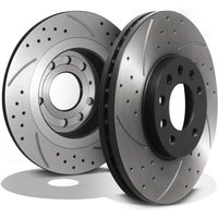 Front Drilled Grooved 288mm Brake Discs - Lotus Elise S2 1.8 2000-2005
