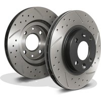 Front Drilled Grooved Brake Discs 258mm - Smart Forfour W453 14-19