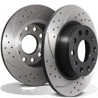 Rear Grooved Drilled 272mm Brake Discs - Skoda Octavia 1.6 1.8 2.0 TFSI TDI