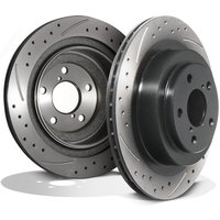 Rear Drilled Grooved 290mm 5X100 Brake Discs - Subaru Impreza Legacy WRX 00-09