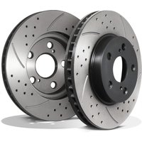 Rotordiscs Front Drilled Grooved 255mm Brake Discs - Toyota Celica 1.8 Zzt 99+