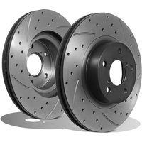 Front Drilled Grooved 277mm Brake Discs - Subaru Impreza WRX Legacy 92-12