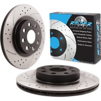 Rear Vented Drilled Grooved 263mm Brake Discs - Toyota MR2 1ZZ 1.8 16V 00-07