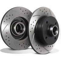 Rear Grooved Drilled 226mm Brake Discs - Seat Ibiza MK2 1.8 2.0 16V Cupra GTI