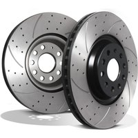 Front Drilled Grooved 340mm Brake Discs - Skoda Octavia 5E 2.0 TDI TSI Vrs 12+