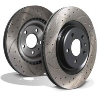 Rear Drilled Grooved 330mm Brake Discs - Audi A6 C7 & A7 4G8 12+