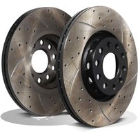 Front Drilled Grooved 312mm Brake Discs - Skoda Superb 3U 01-08