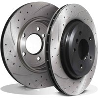 Rear Drilled Grooved 320mm Brake Discs - BMW 3 Series E46 330i 330D 98-05