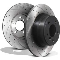 Rear Drilled Grooved 324mm Brake Discs - BMW X5 E53 00-06