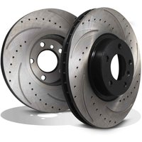 Front Drilled Grooved 348mm Brake Discs - BMW X5 E70 07-13