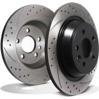 Rear Drilled Grooved 302mm Brake Discs - Range Rover Evoque L538 11-19