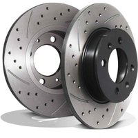 Rear Drilled Grooved 240mm Brake Discs - MG F MG TF 1.6 1.8 95+