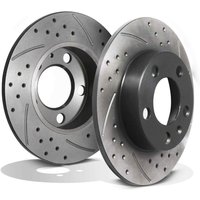 Rear Drilled Grooved 232mm Brake Discs - Volkswagen VW Polo 9N 6R AW 01+