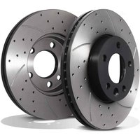 Front Drilled Grooved 308mm Brake Discs - Volkswagen VW Transporter & Multivan T5 03-15