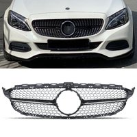 Diamond Style Gloss Black Grille With Camera Hole - Mercedes C Class A205 14-18