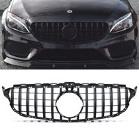 Panamericana GTR Style Gloss Black Grille With Camera Hole - Mercedes C Class W205 14-18